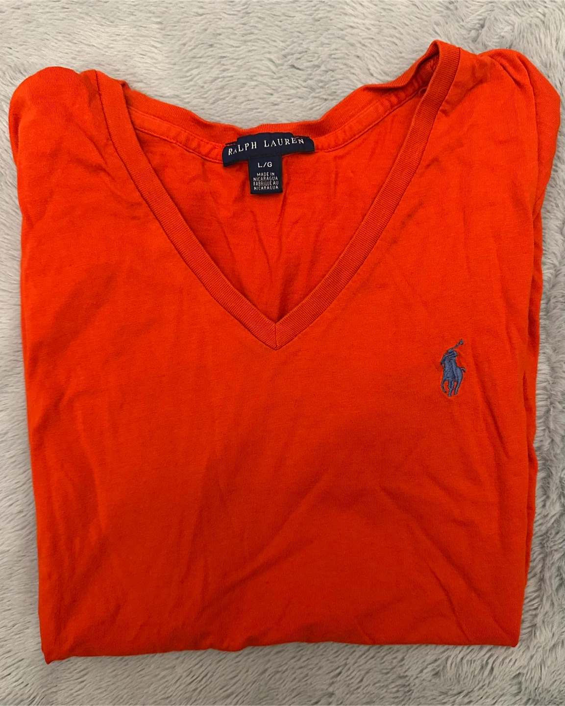 Ladies Ralph Lauren Orange V-Neck Tee - L - photo 2