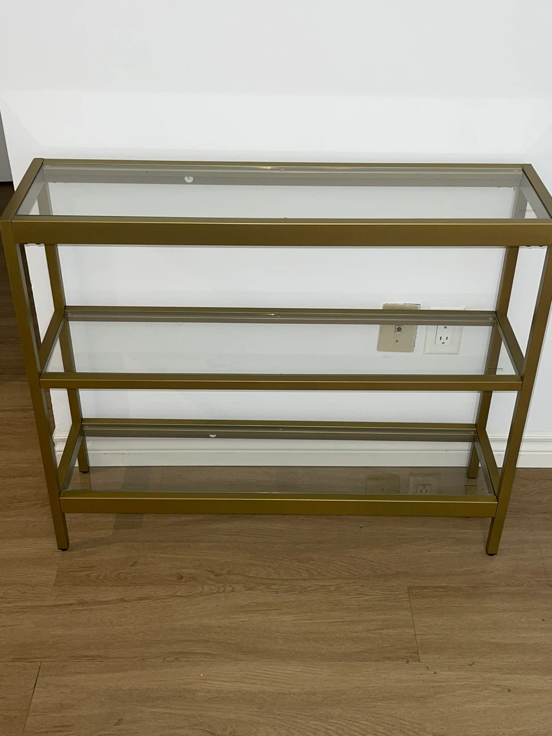 Gold Metal & Glass Console Table