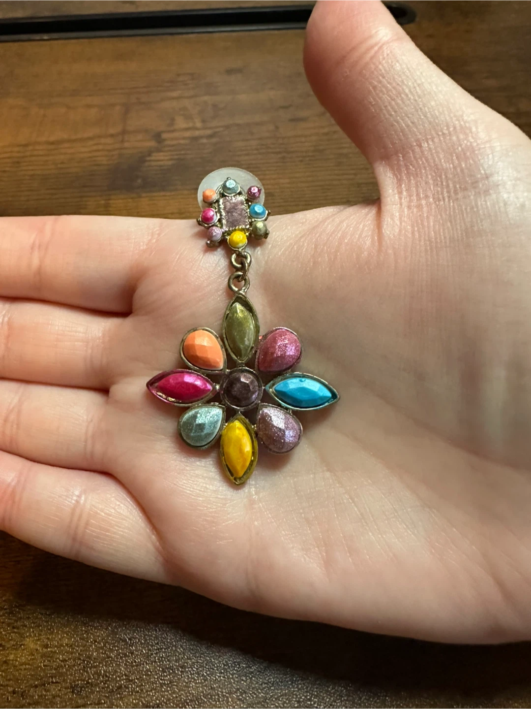 Colourful Flower Dangle Earrings - photo 2