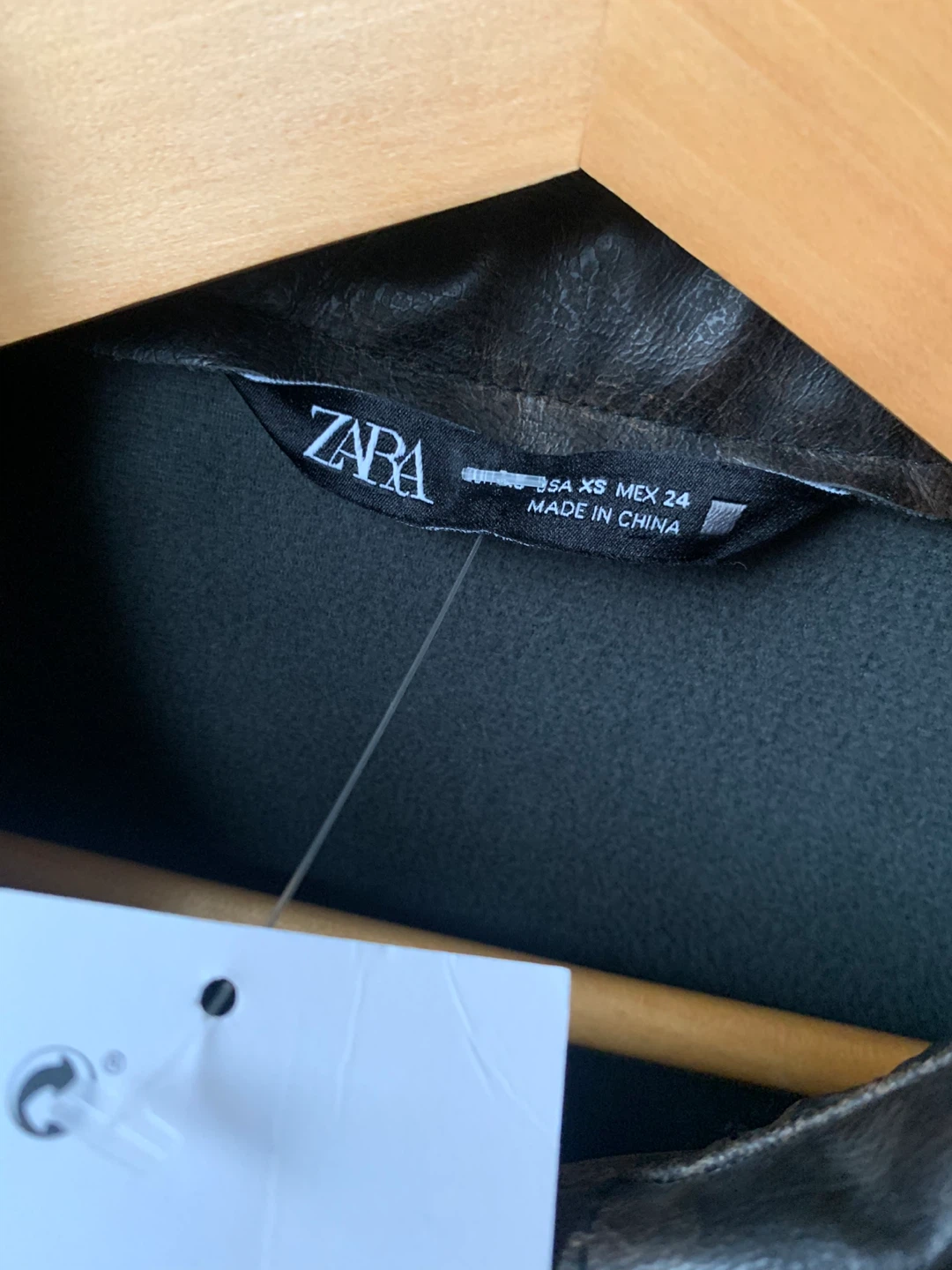 ZARA Brown Faux Leather Mini Dress XS - photo 5