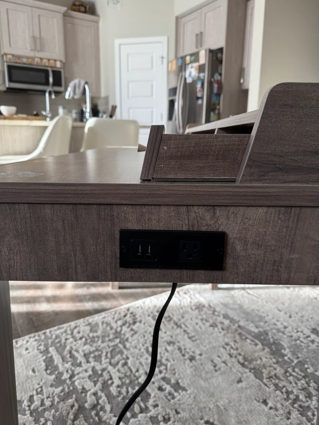 Wooden Desk with Built-in USB Ports - photo 2
