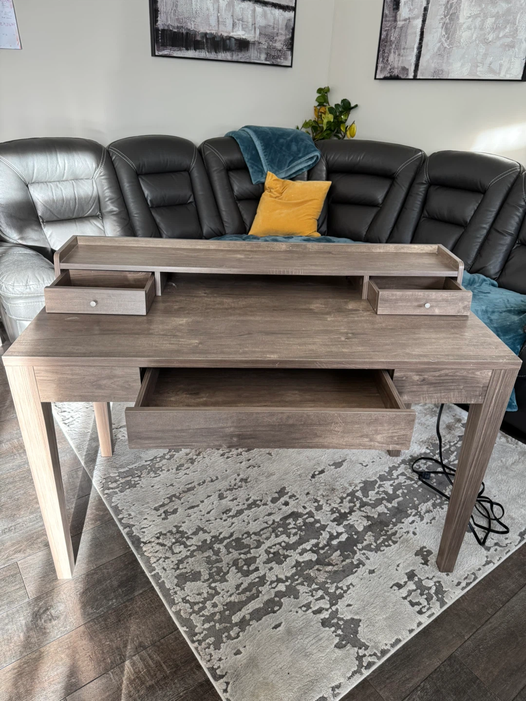 Wooden Desk with Built-in USB Ports - photo 4