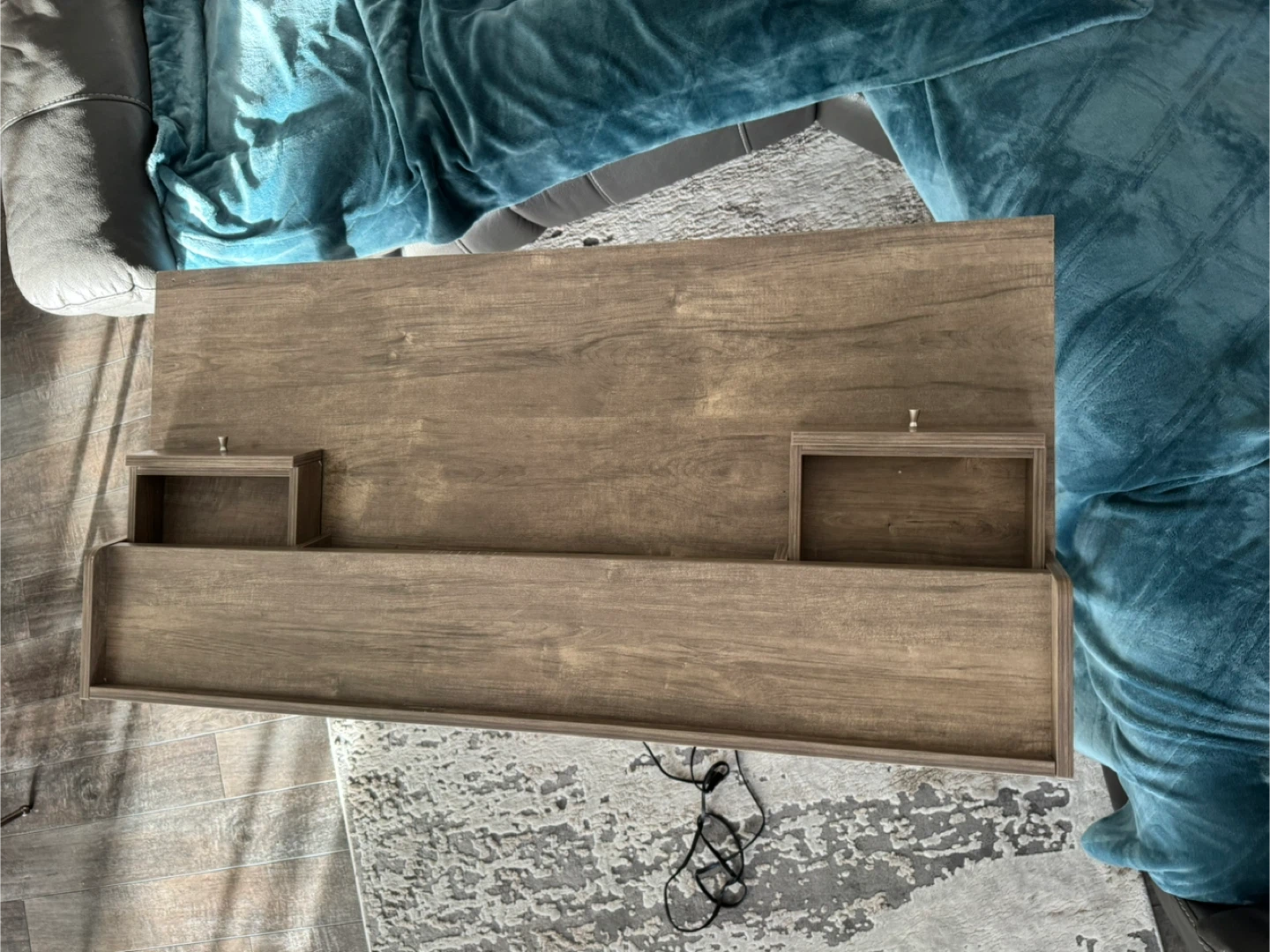 Wooden Desk with Built-in USB Ports