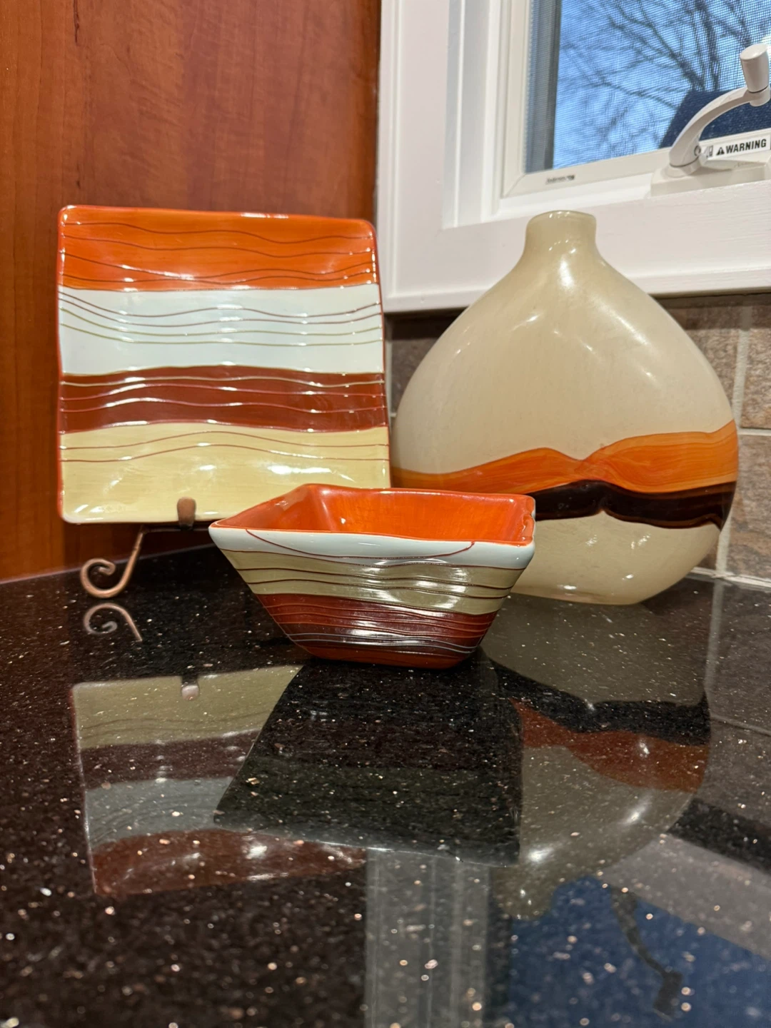 Decorative Bowl, Plate and Vase Set