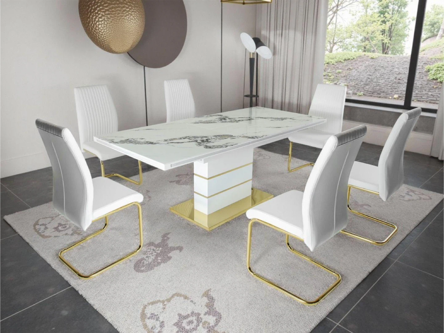 Dining Table with 6 Chairs - FREE DELIVERY