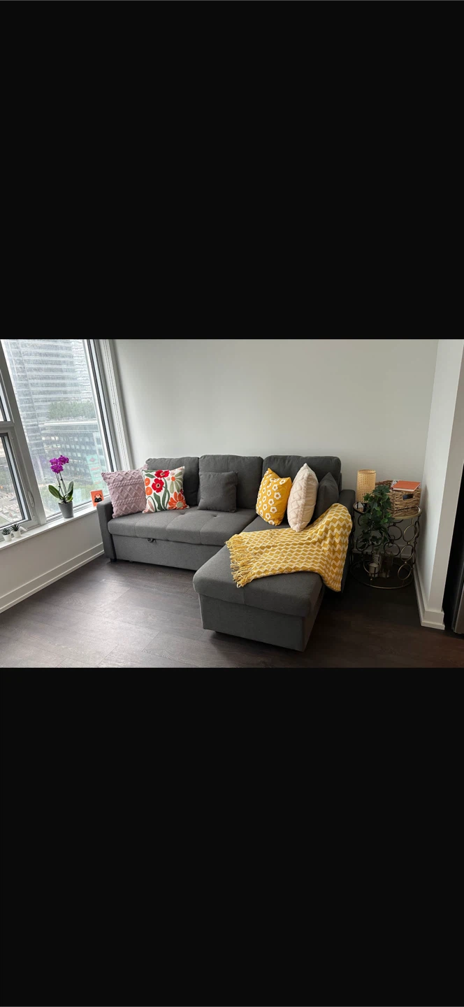Grey sectional Sofa Bed with Storage - photo 2