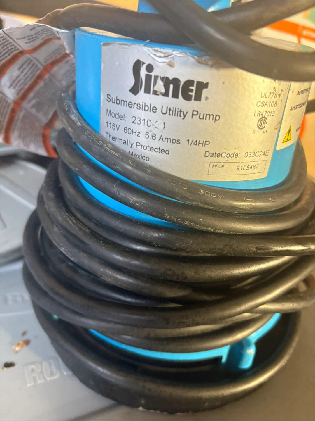 Simer Submersible Utility Pump 2310-01 - photo 3