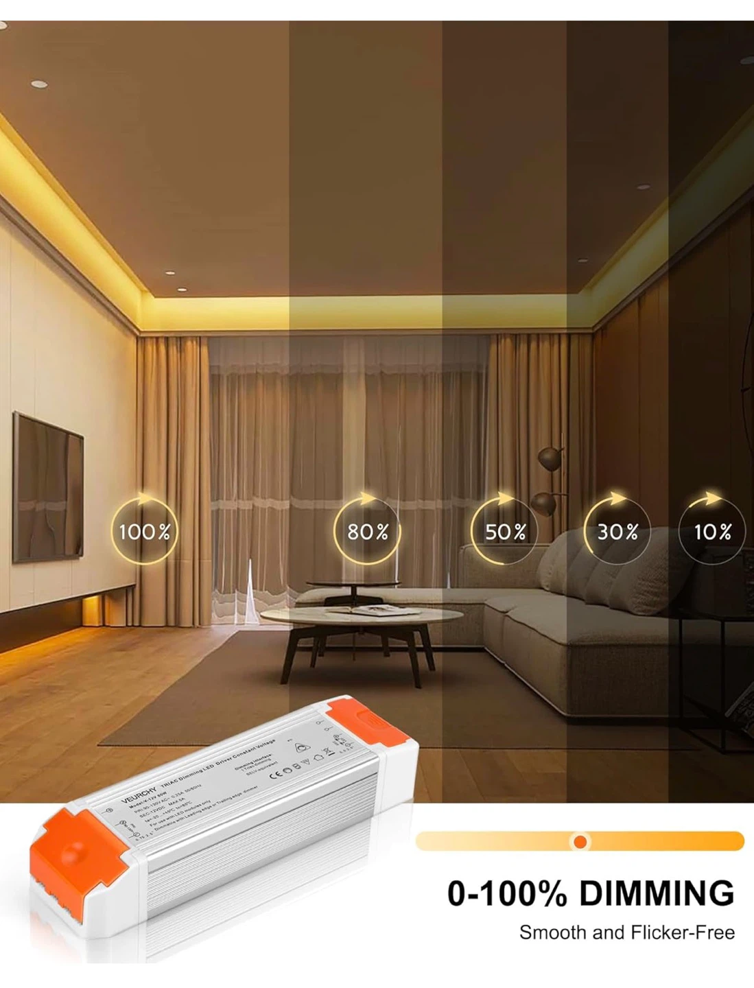 VEURCHR Triac Dimming LED Driver 12V 60W - photo 2