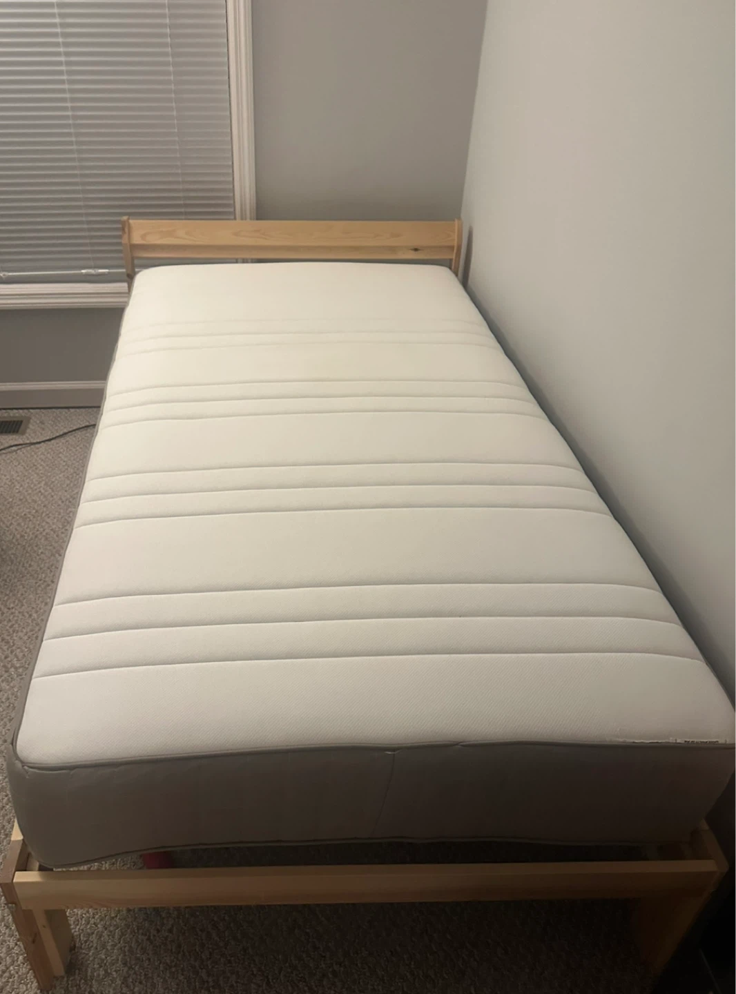 Twin Bed Frame with Mattress (optional)