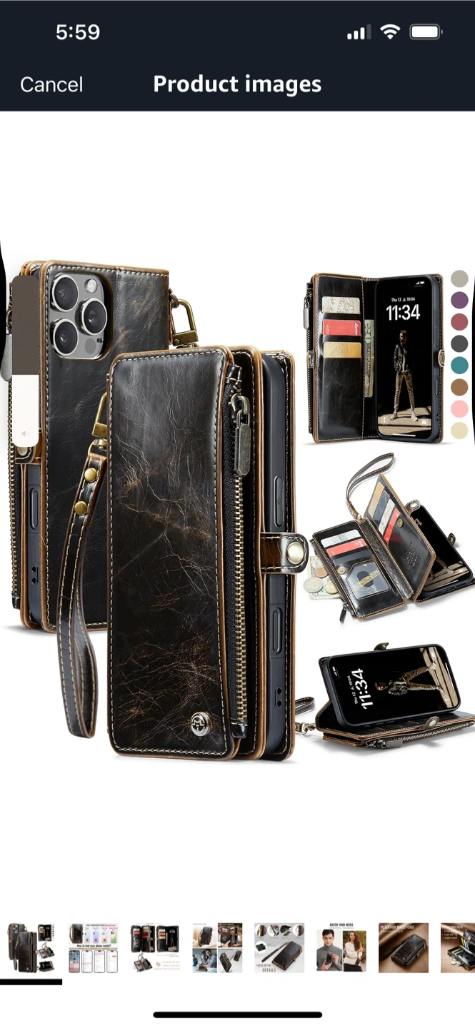 NEW-Defencase iPhone 16 Pro Wallet Case with Zipper