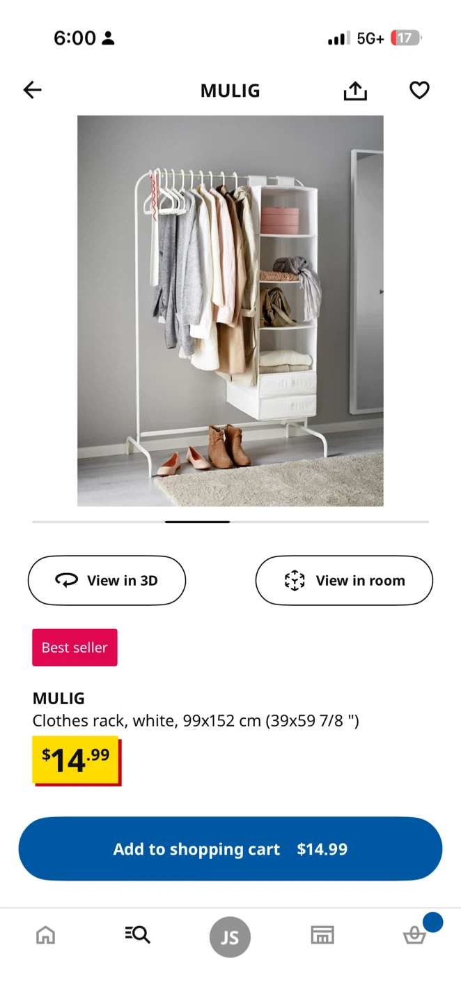 IKEA MULIG Clothes Rack - White