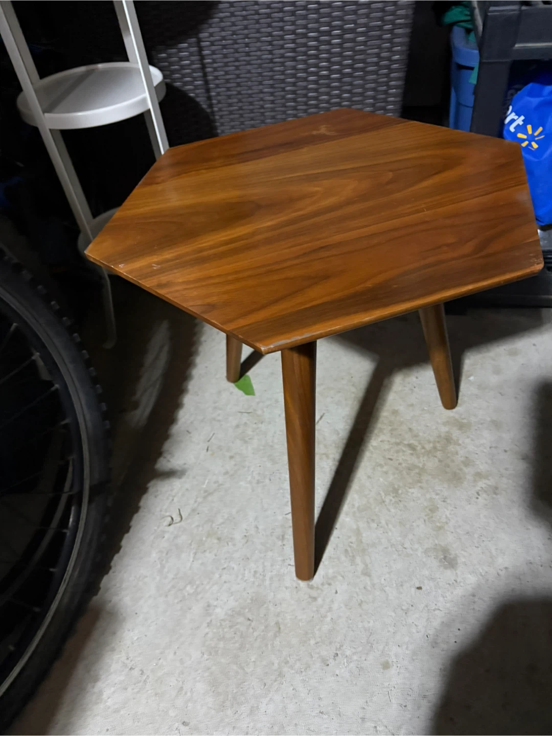 2 Hexagon End Tables - Wood
