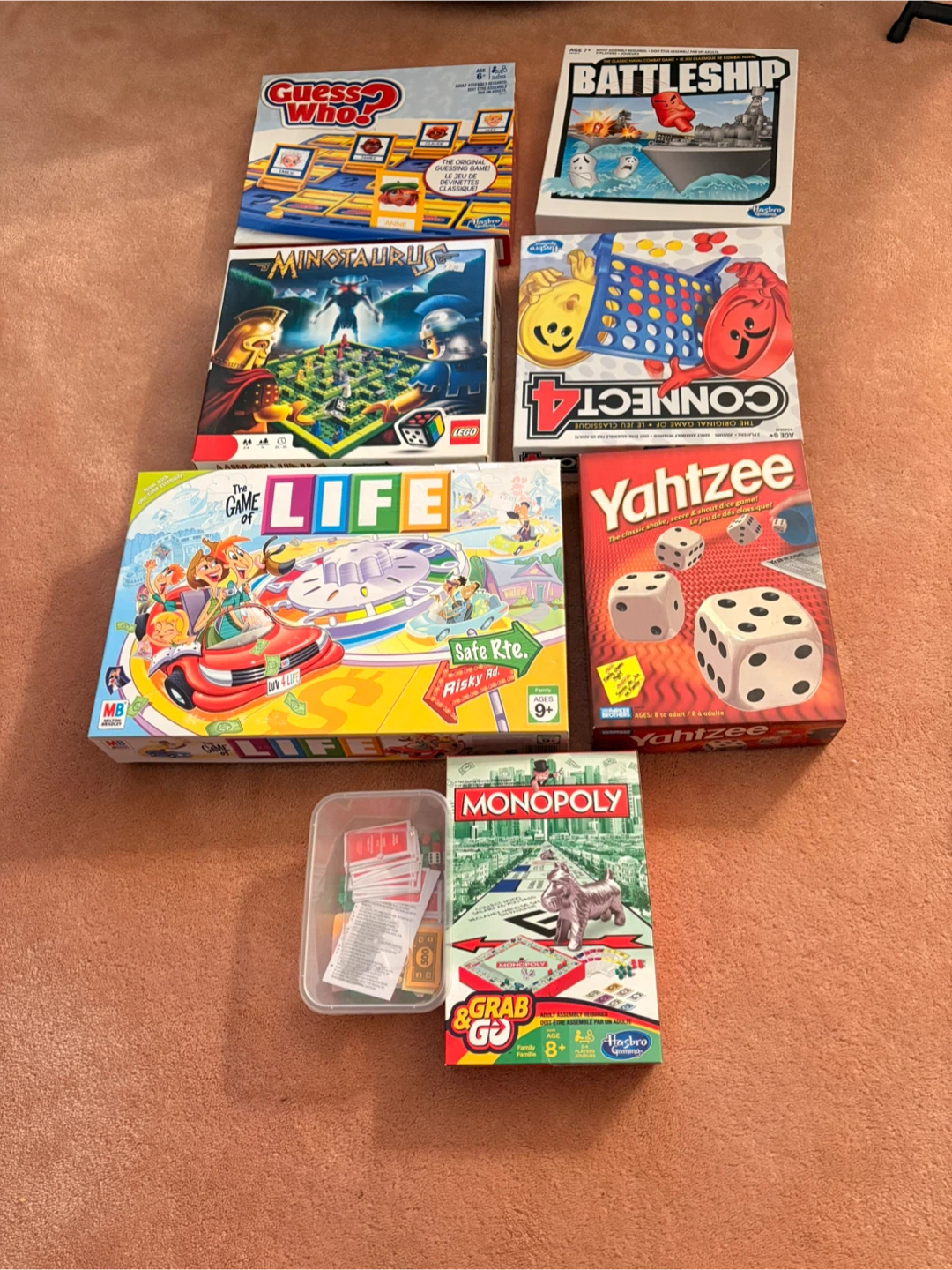 Board Games: Guess Who, Battleship, Connect 4, Yahtzee
