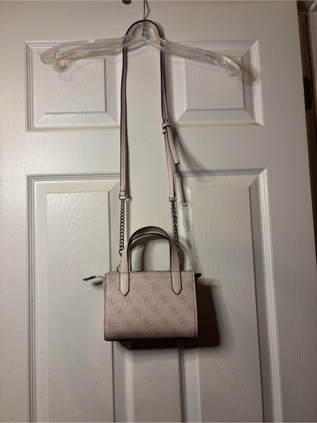 GUESS Mini Satchel Crossbody – Blush Logo Canvas - photo 2