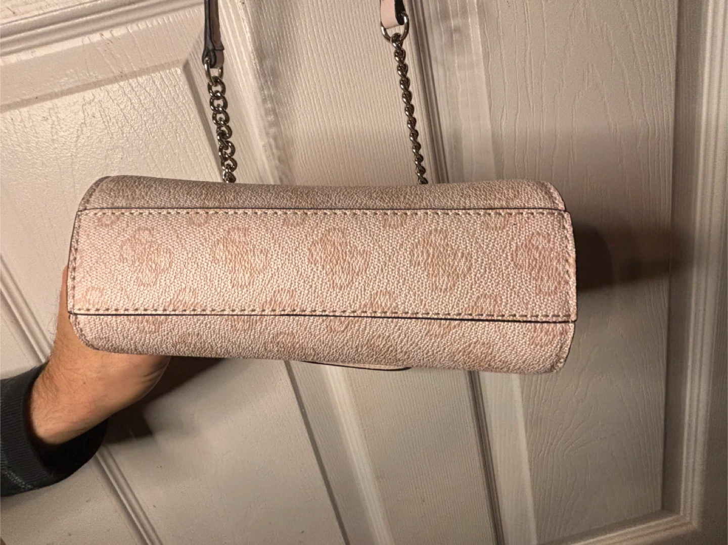 GUESS Mini Satchel Crossbody – Blush Logo Canvas - photo 4