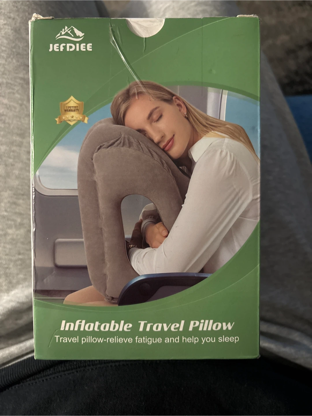 New Jefdiee Inflatable Travel Pillow - Grey
