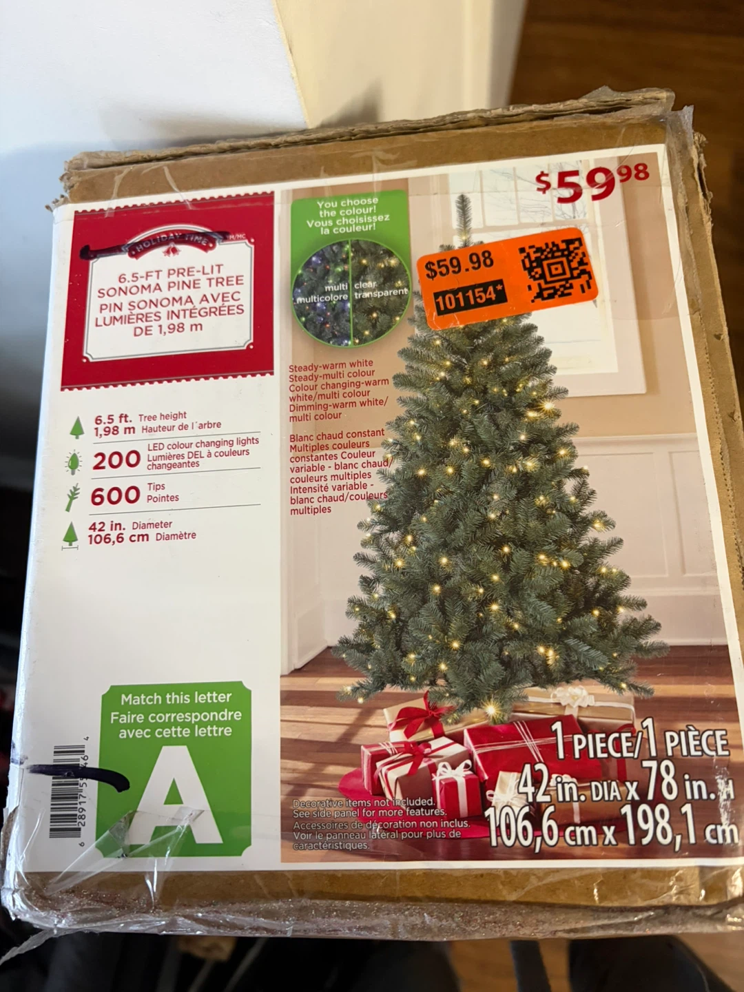Holiday Time 6.5-ft Pre-Lit Sonoma Pine Tree