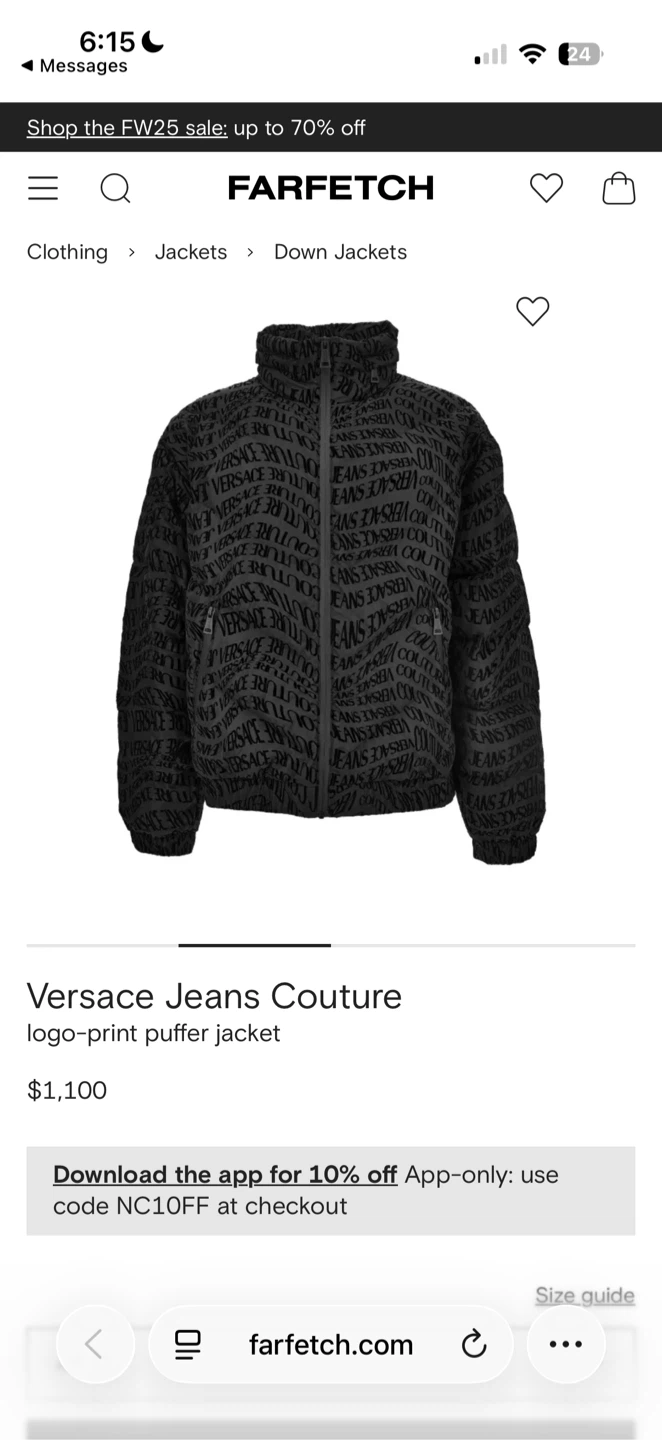 Versace Jeans Couture Logo Puffer Jacket - photo 2