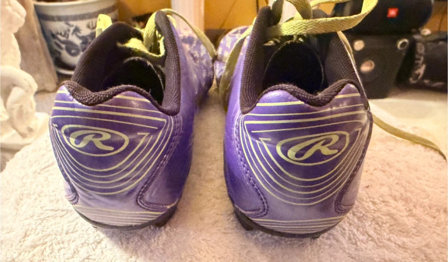Rawlings Purple Youth Baseball Cleats Size 8 - photo 2
