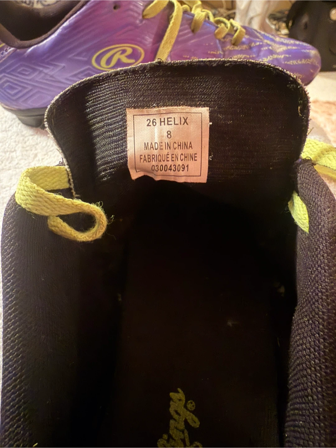 Rawlings Purple Youth Baseball Cleats Size 8 - photo 5