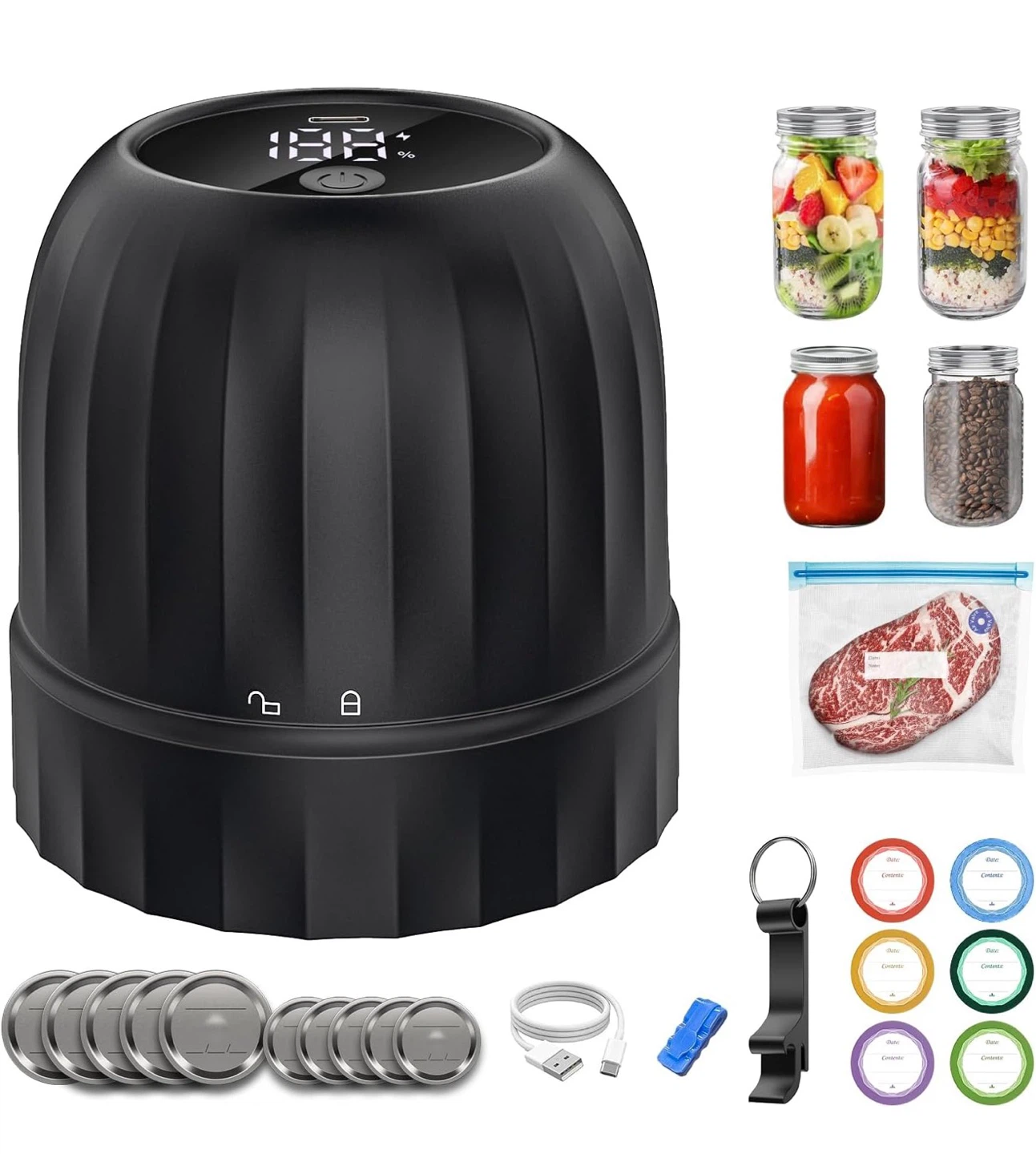 Electric Mason Jar Vacuum Sealer Kit