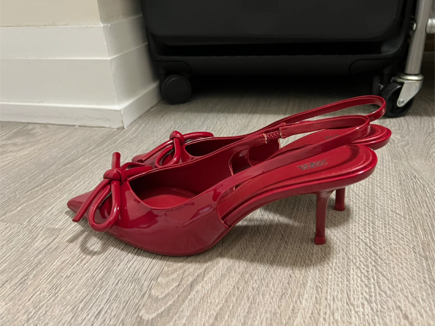 Zara Red Slingback Heels - Size 39 - photo 2