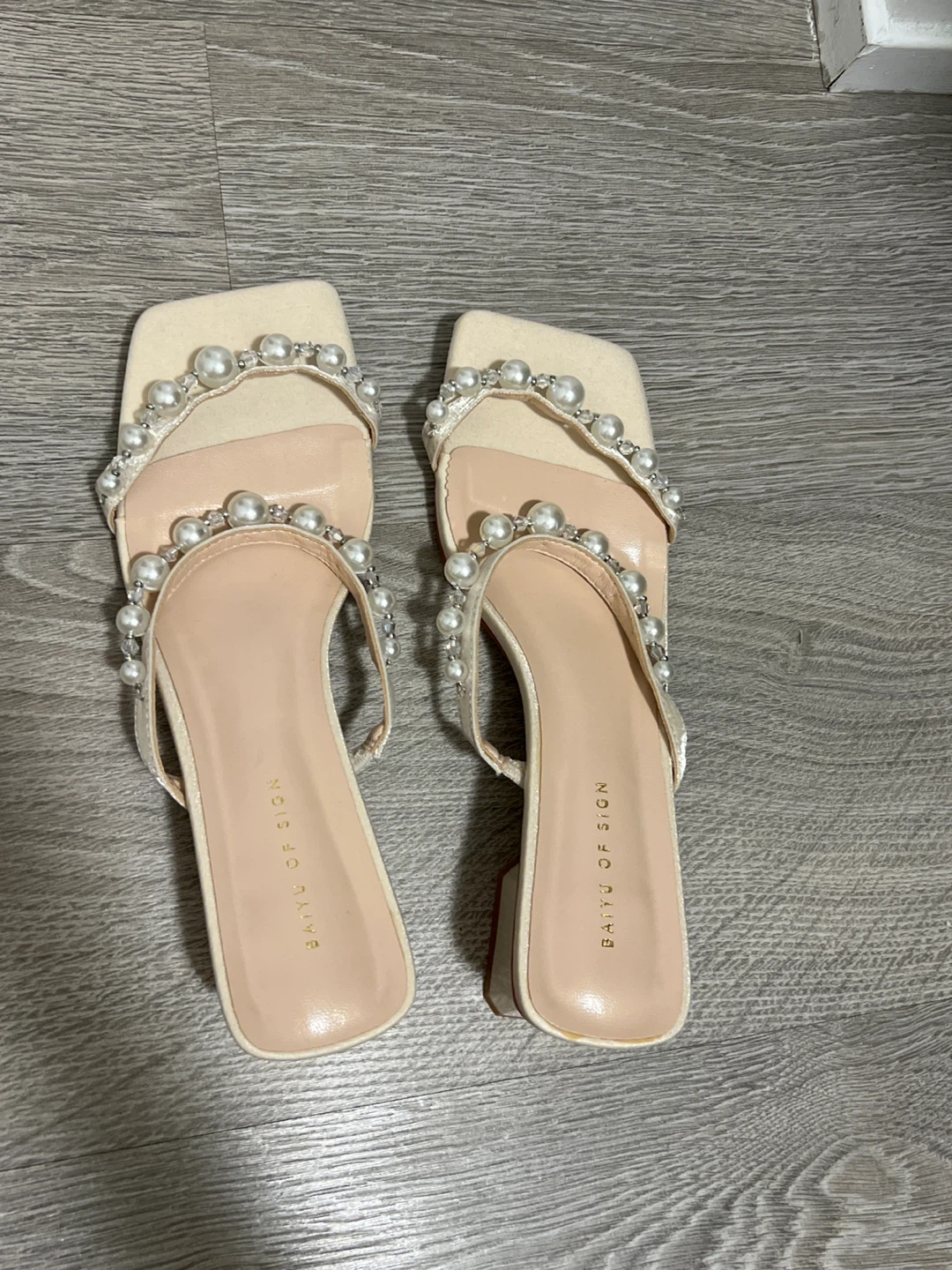 Pearl Strap Block Heel Sandals - photo 2