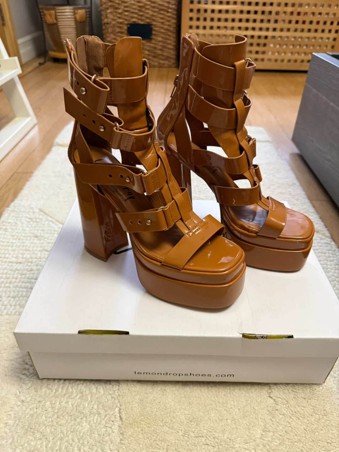 Lemon Drop Shoes Platform Heels - Size 7.5