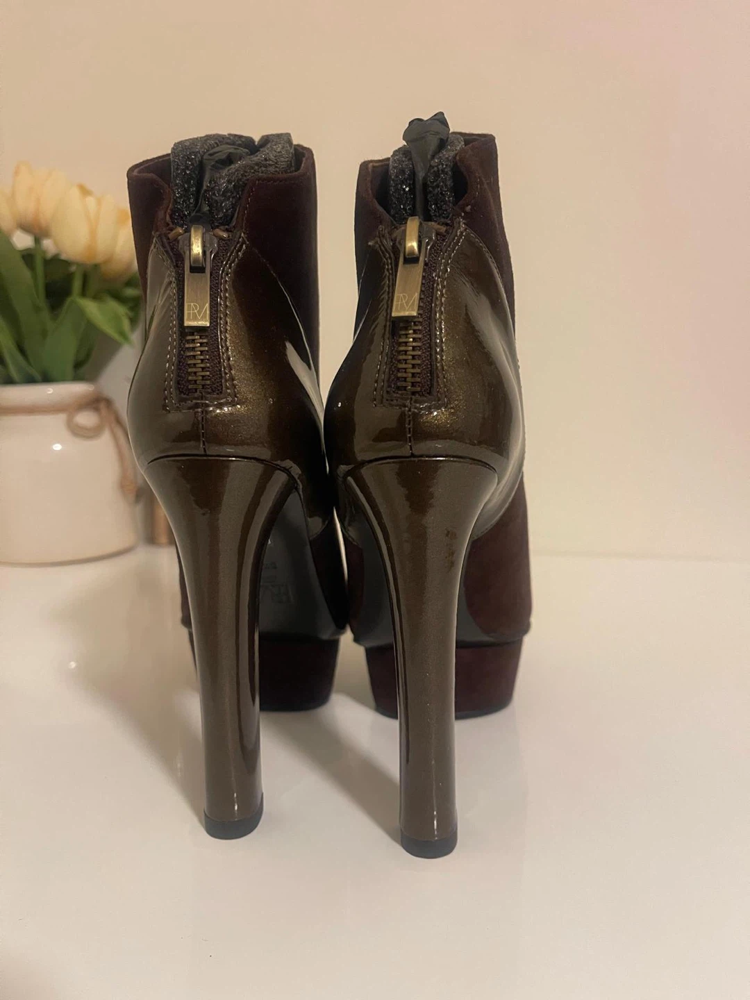 RM Collection Brown Suede Platform Boots - Size 6.5M - photo 5