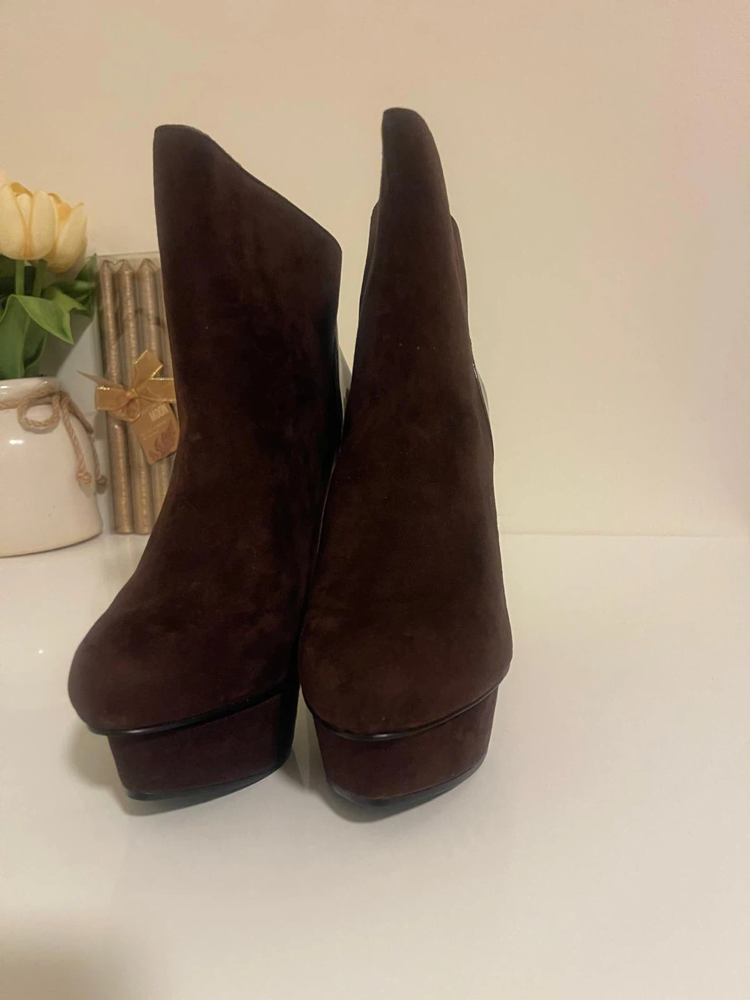 RM Collection Brown Suede Platform Boots - Size 6.5M - photo 4