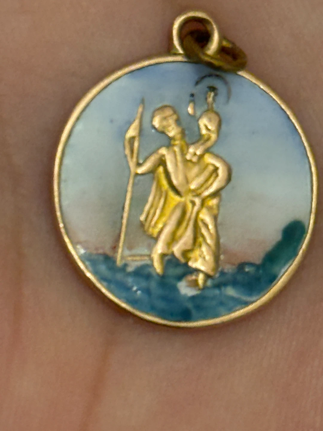 Victorian 9k St. Christopher  Pendant