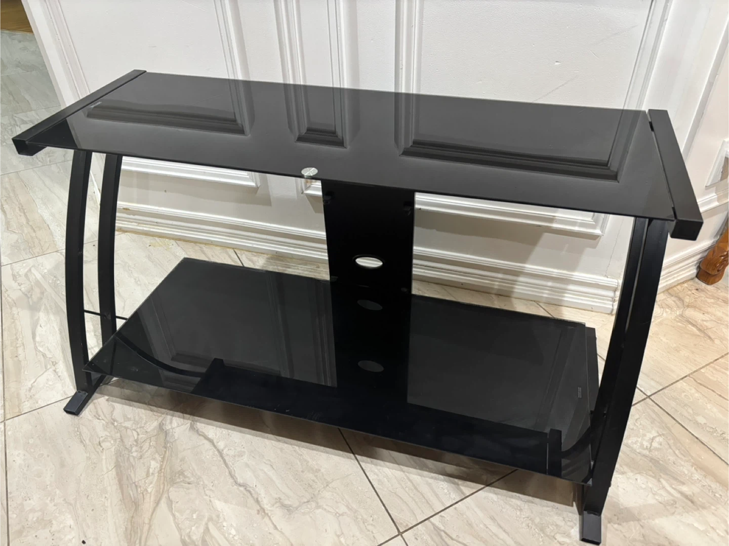 Black Glass TV Stand - photo 2