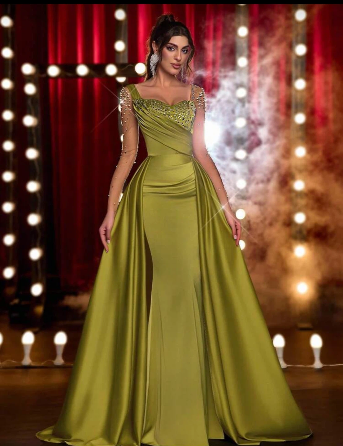 Olive Green Formal Dress