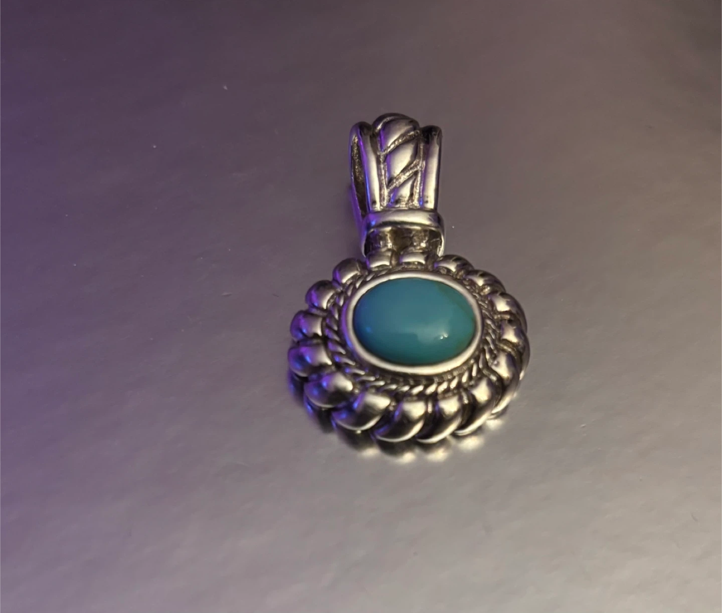 Turquoise Stone 925 Silver Pendant - photo 3