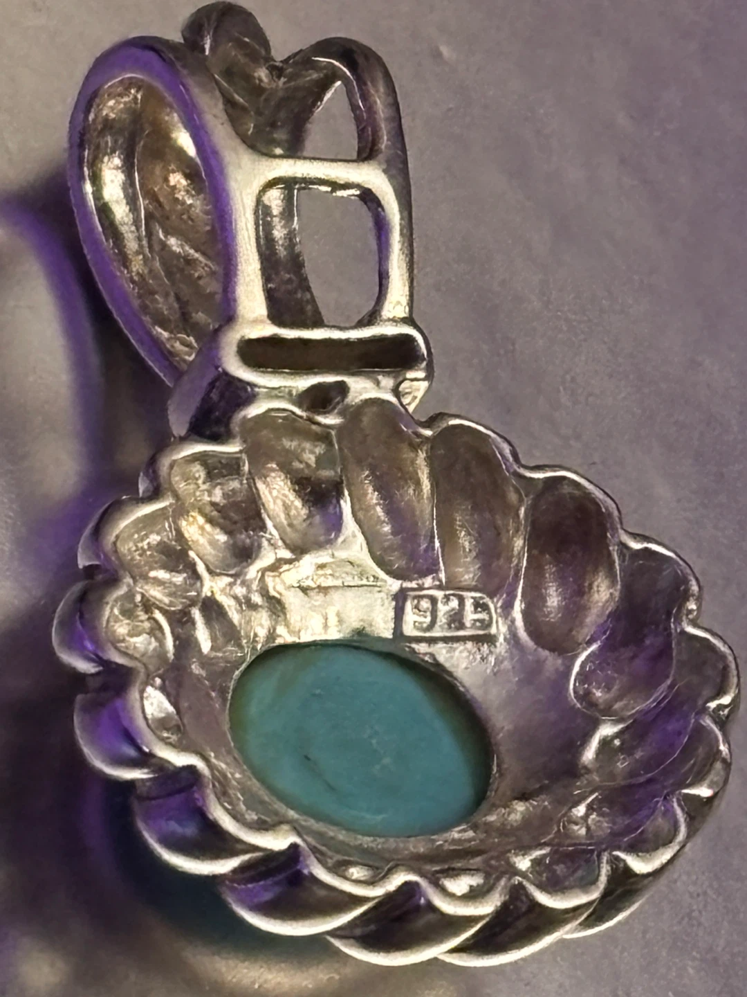 Turquoise Stone 925 Silver Pendant - photo 2