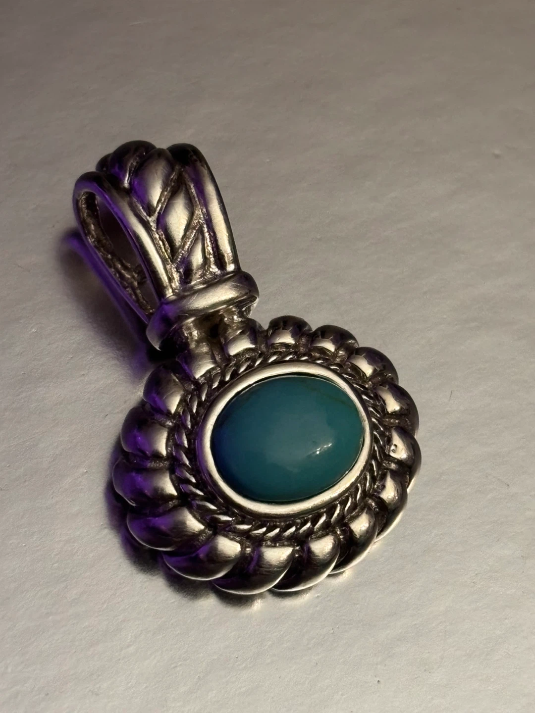 Turquoise Stone 925 Silver Pendant - photo 4