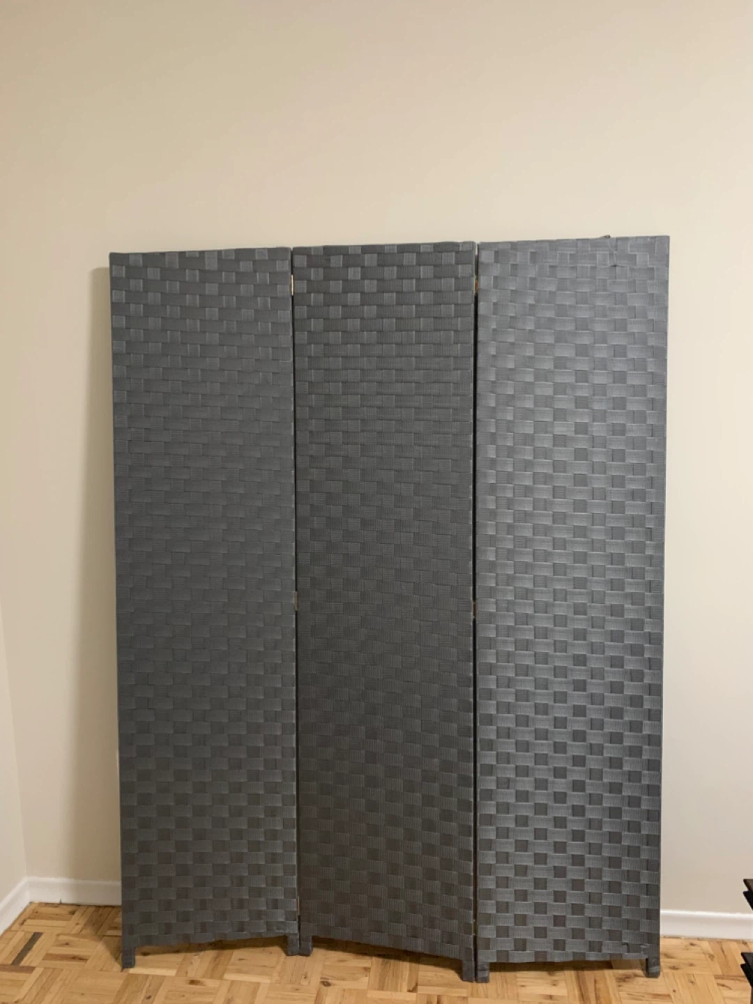 Grey Woven Room Divider Screen - photo 2