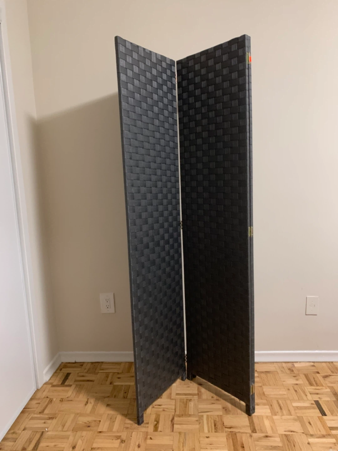 Grey Woven Room Divider Screen - photo 4