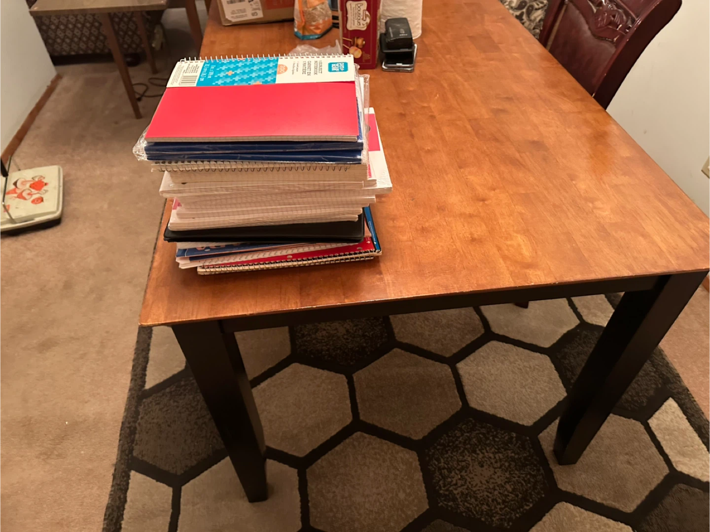 Dining Table - Wood Top & Black Legs - photo 2