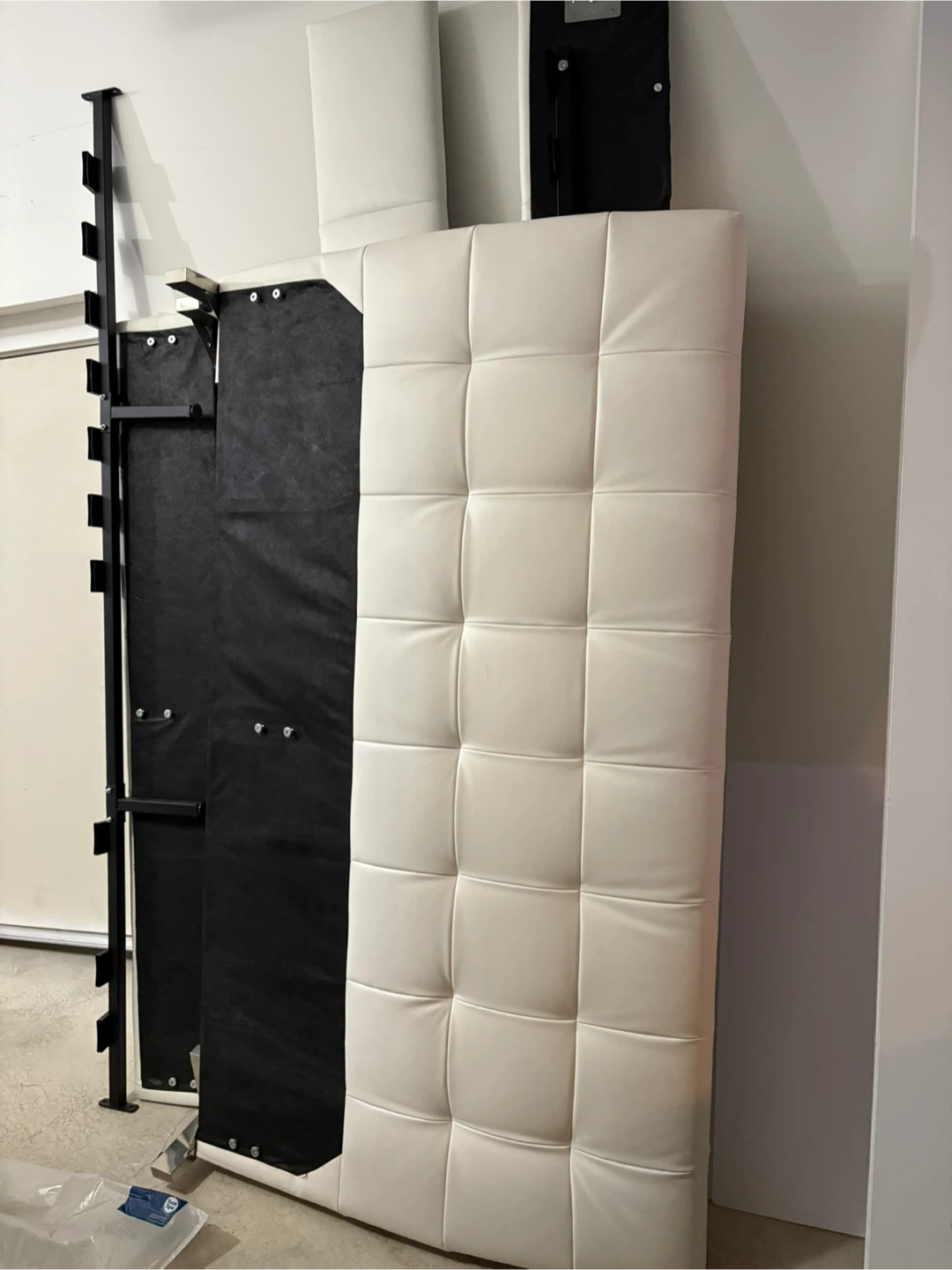 White Upholstered Queen Size Bed Frame - photo 2