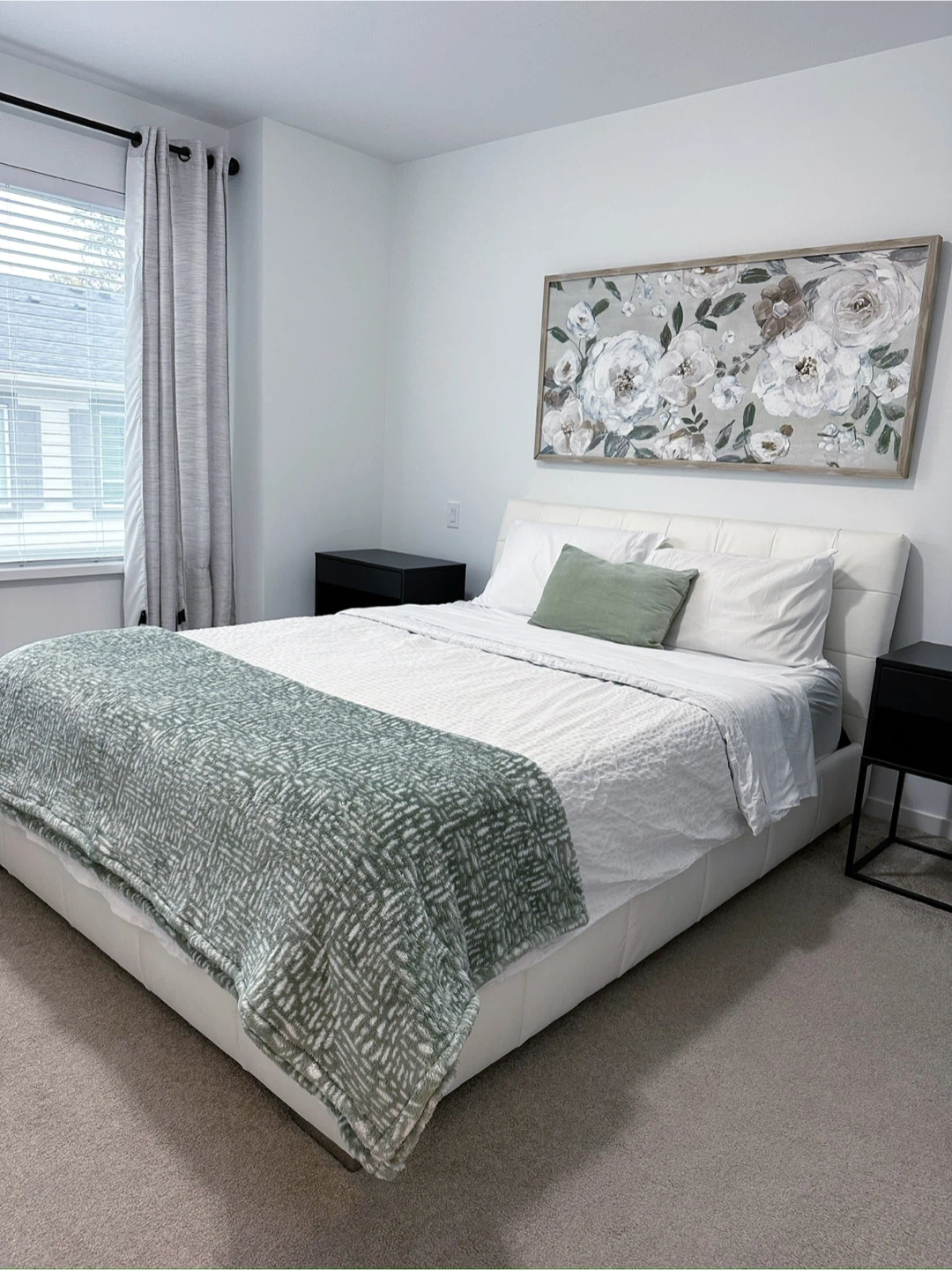 White Upholstered Queen Size Bed Frame