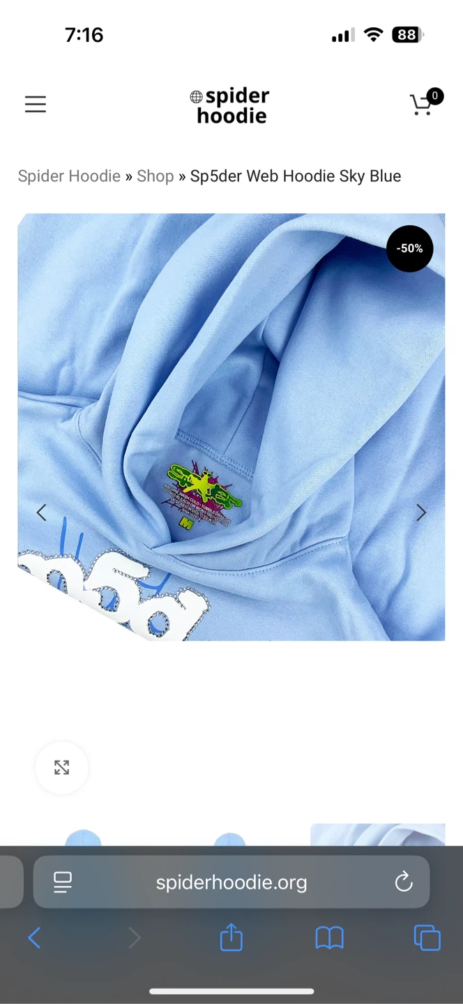 Spider Hoodie blue - photo 3
