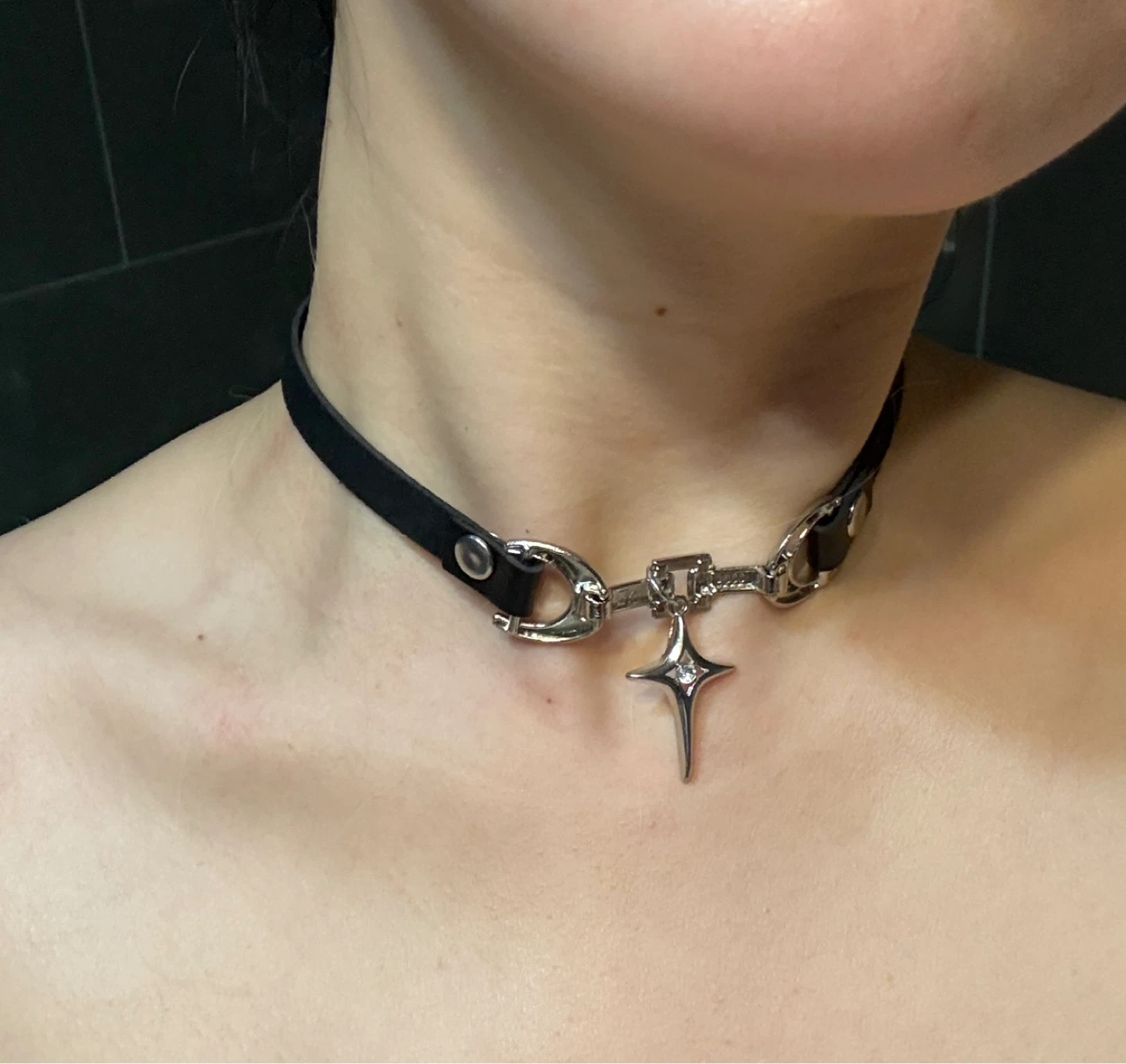 New Black Choker with Star Charm