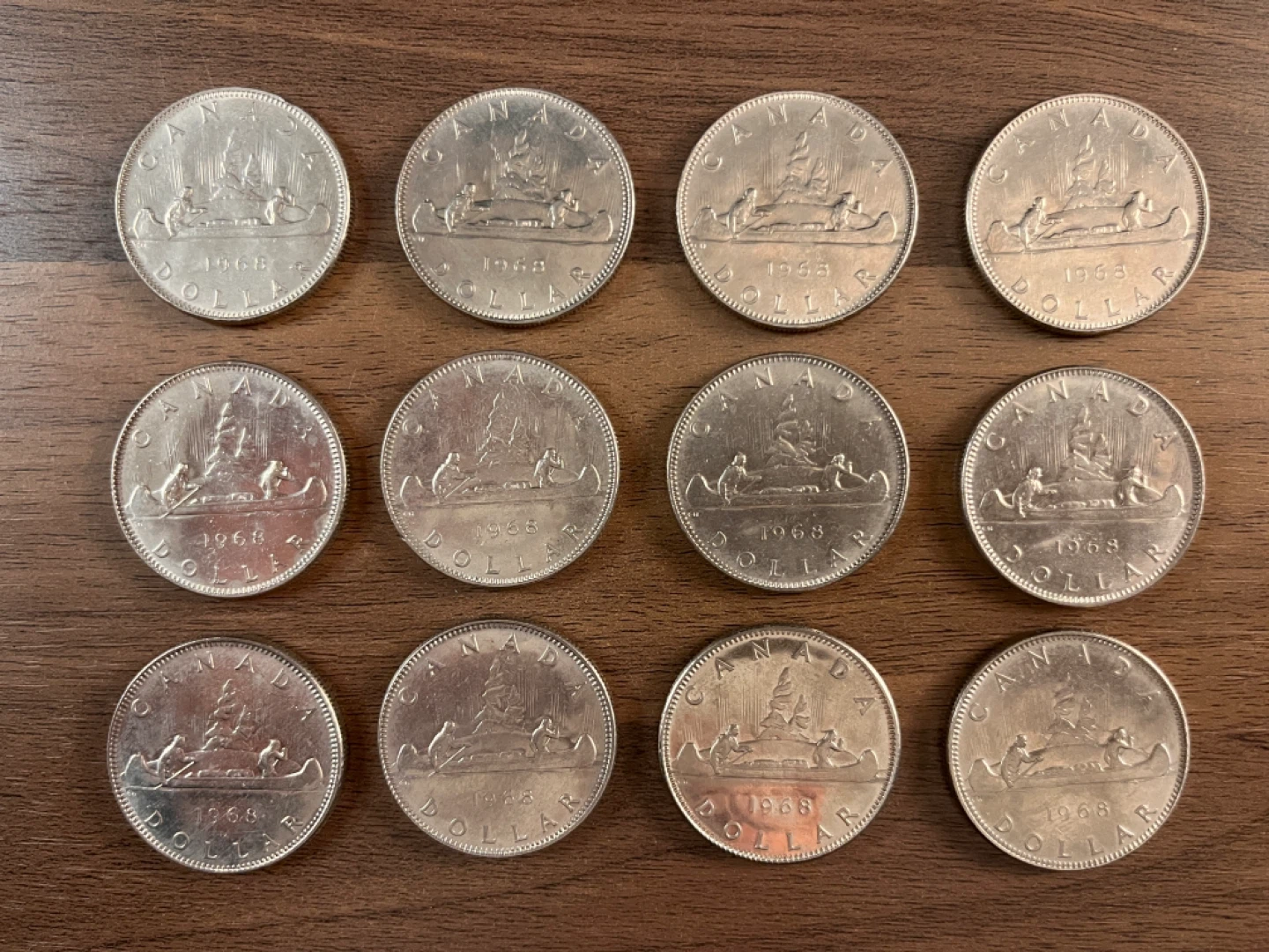 Vintage Canadian Dollar Coins - 1968