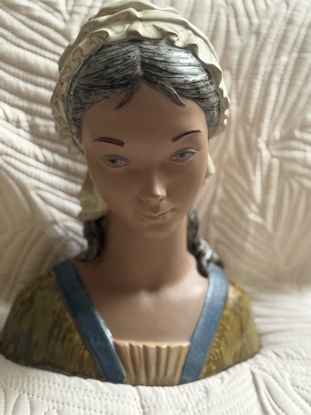 Vintage Lladro Little Girl Porcelain Bust, Large 13” 12024
