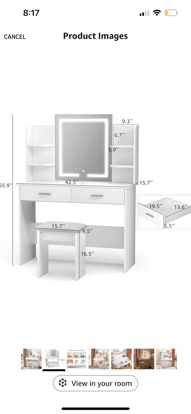 White Vanity Stool/ Chair - photo 2