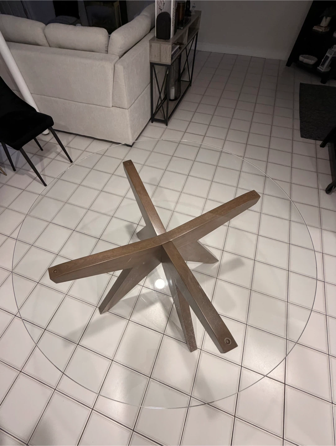 Round Glass Dining Table - photo 2