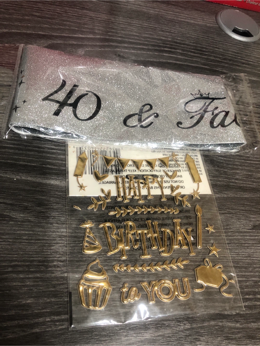 NEW-40 & Fabulous Birthday Sash & Cake Topper - photo 3