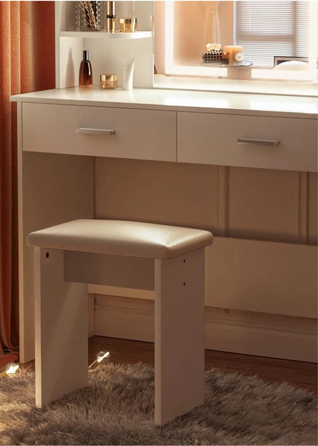 White Vanity Stool/ Chair