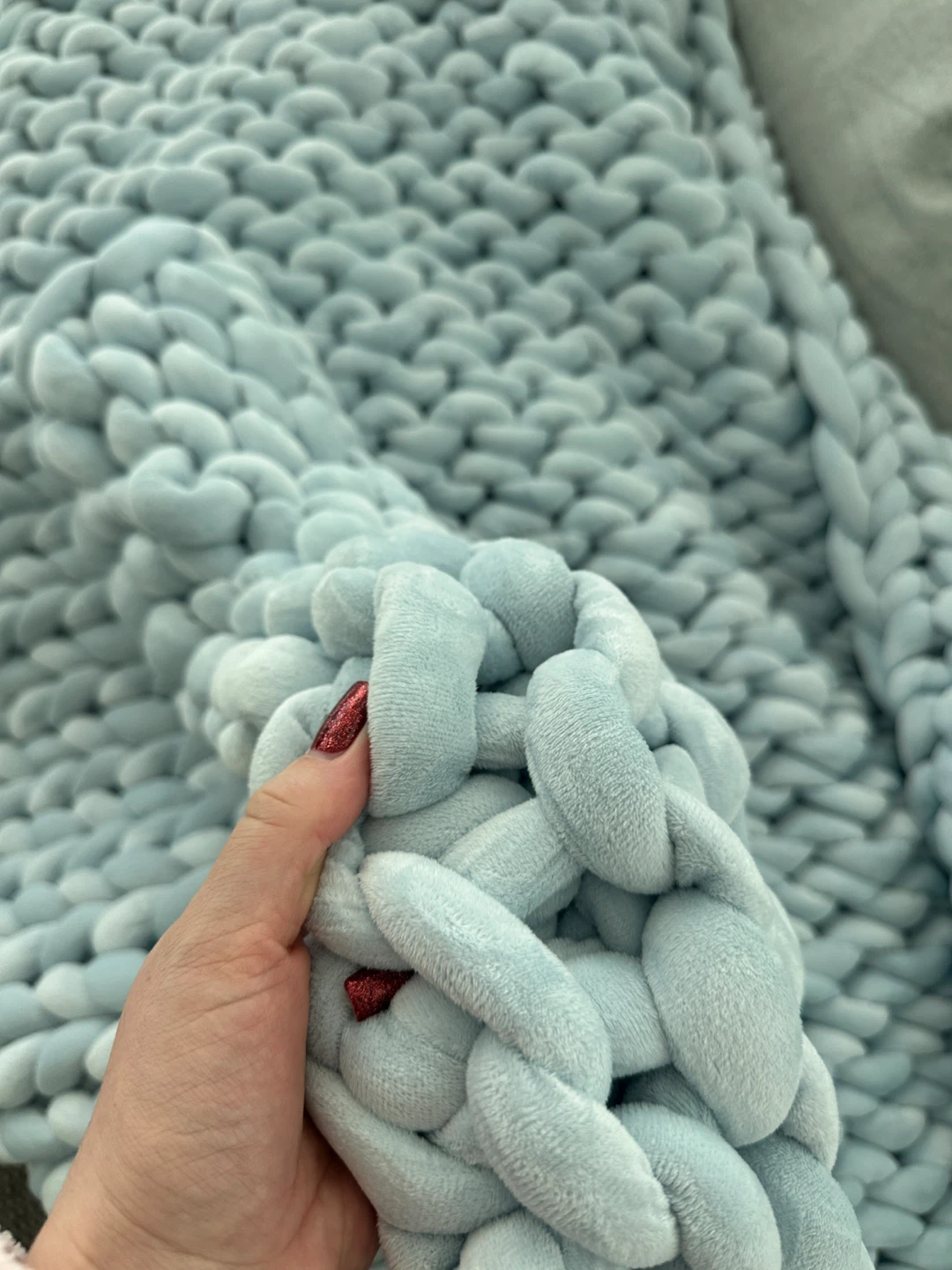 Hush Knit Weighted Blanket - Baby Blue